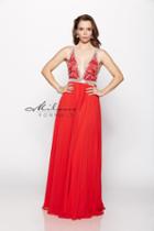 Milano Formals - Embellished V-neck Chiffon Evening Gown E2173