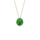 Tresor Collection - Emerald Pendant With Diamond Pave All Around In 18k Yellow Gold