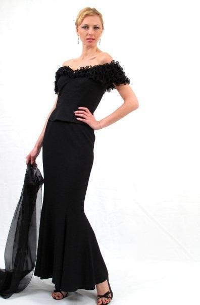 Daymor Couture - Ruffle Cap Sleeved Mermaid Gown 20032