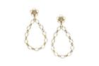 Tresor Collection - Rainbow Moonstone & Organic Diamond Earring In 18k Yellow Gold