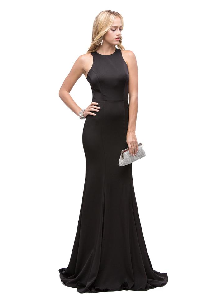 Silky Halter Racer Back Prom Dress