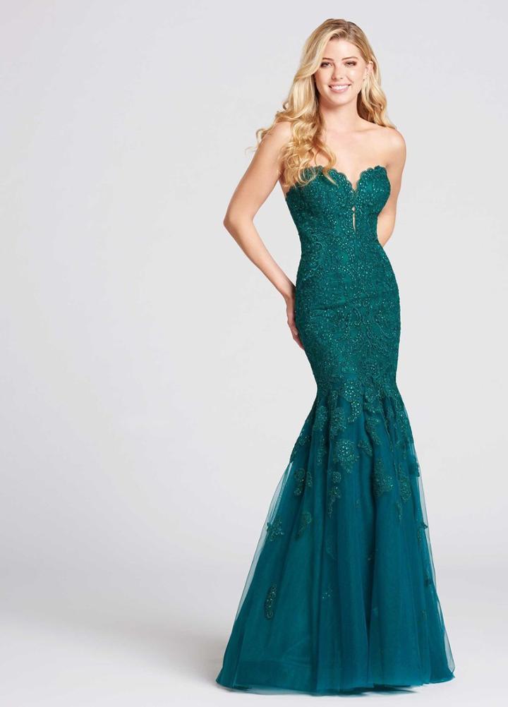 Ellie Wilde - Ew118082 Embellished Sweetheart Lace Tulle Mermaid Dress