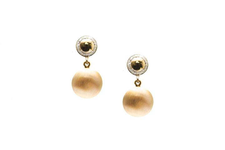 Tresor Collection - Lente 2 Tier Earrings With Pave Diamond Frame In 18k Yg