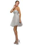 Dancing Queen - Strapless Sweetheart Lace Corset Dress 9109