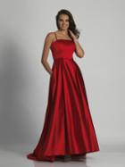 Dave & Johnny - A6547 Straight Across Neckline A-line Gown