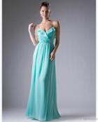 Cinderella Divine - Simple V-neck Ruffled A-line Dress