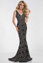 Tiffany Homecoming - 16262 Geometric Beaded Sleeveless Mermaid Gown