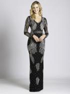 Lara Dresses - 33563 Sheer Long Sleeve Evening Gown