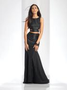 Clarisse - 3486 Two-piece Novelty Cutout Sheath Gown