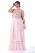 Sydney's Closet - Sc7152 Plus Size Dress In Light Pink