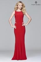 Faviana - 7987 Long Ottoman Dress With Illusion Inserts