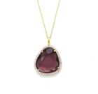 Tresor Collection - Pink Tourmaline Pendant With Diamond Pave All Around In 18k Yellow Gold