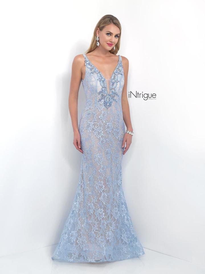 Intrigue - V-neck Lace Embellished Evening Dress 183