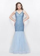 Primavera Couture - 3039 Sparkling Sequined Sleeveless Mermaid Gown
