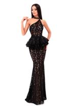 Tarik Ediz - 50264 Beaded High Neck Lace Sheath Dress