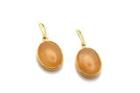 Tresor Collection - Golden Rutile Smooth Oval Dangle Earrings In 18k Yg