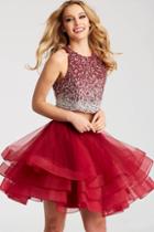 Jovani - Jvn55227 Beaded Halter Neck A-line Dress