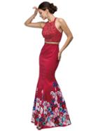 Embellished Bodice Two Piece Mermaid Dress