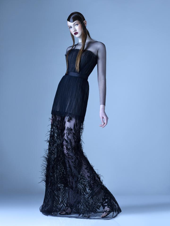 Mnm Couture - G0970 Applique Illusion Bateau Trumpet Dress