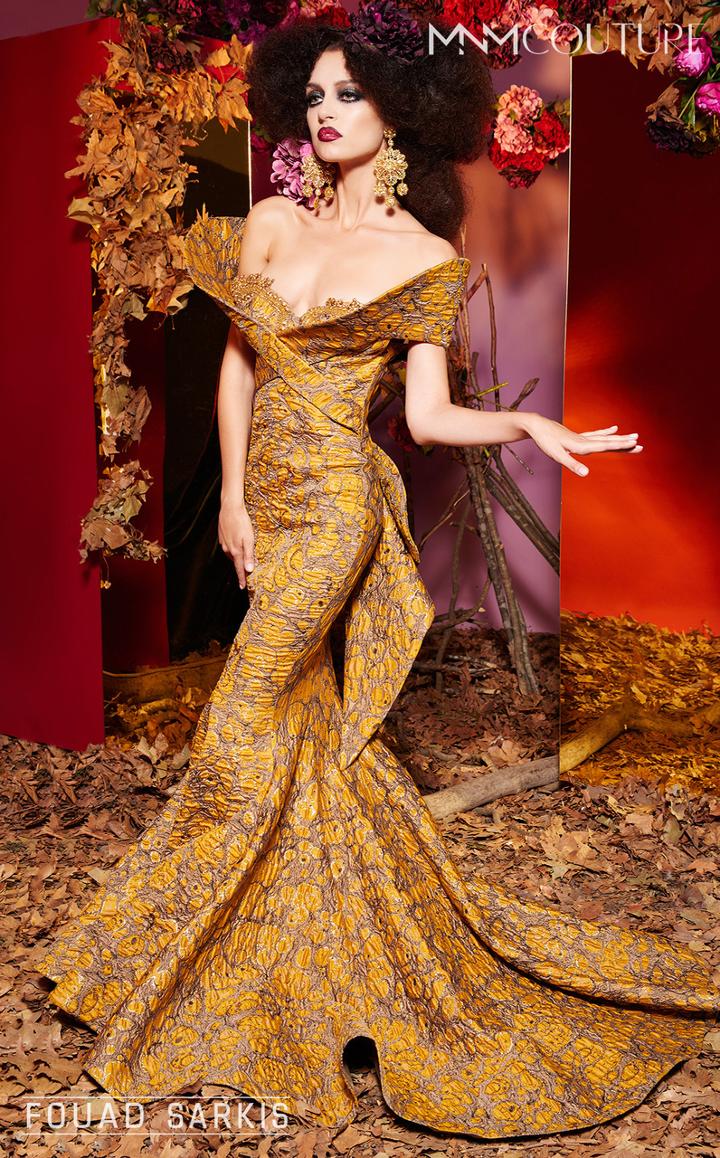 Mnm Couture - 2426 Embellished Off Shoulder Fitted Gown