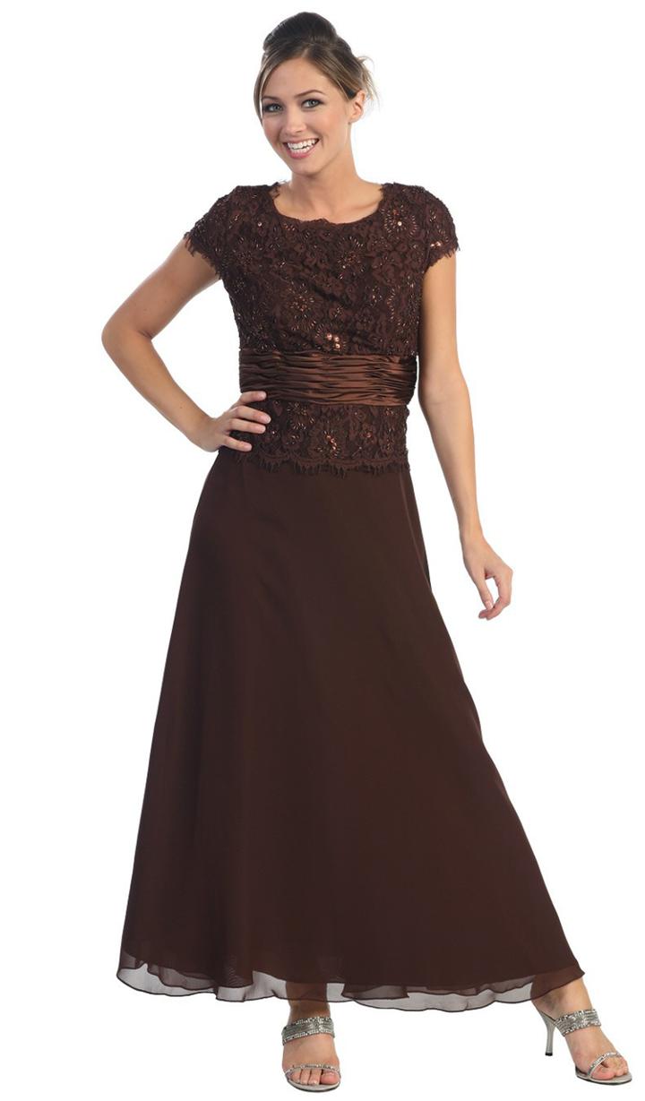 May Queen - Beautiful Chiffon Lace And Satin Long Formal Gown Mq571
