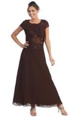 May Queen - Beautiful Chiffon Lace And Satin Long Formal Gown Mq571