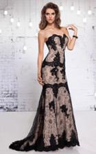 Mnm Couture - 9584w Strapless Lace Embellished Evening Gown