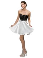 Dancing Queen - Two-tone Sleek Sweetheart A-line Cocktail Dress 9460