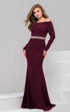 Jovani - 37601 Long Sleeve Off Shoulder Trumpet Dress