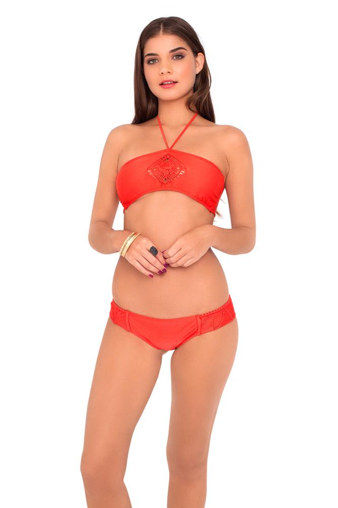 Luli Fama - Pineapple Fields Weave Full Bottom In Luli Red (l479622)