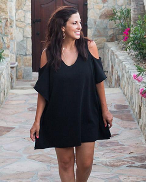 Nicolita Swimwear - Mambo Shoulder Cut Out Cover Up Dress In Black