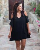 Nicolita Swimwear - Mambo Shoulder Cut Out Cover Up Dress In Black
