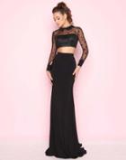 Mac Duggal - 2039l Two Piece Star Embroidered Jersey Dress