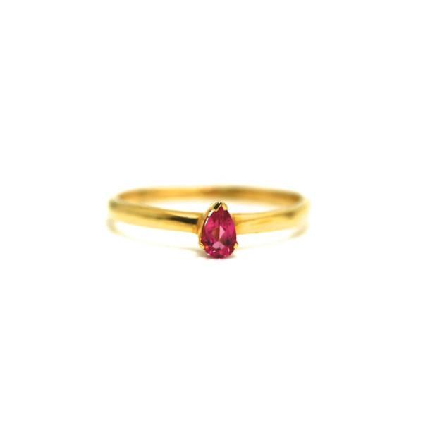 Tresor Collection - 18k Yellow Gold Ring In Pink Tourmaline Pear Shape