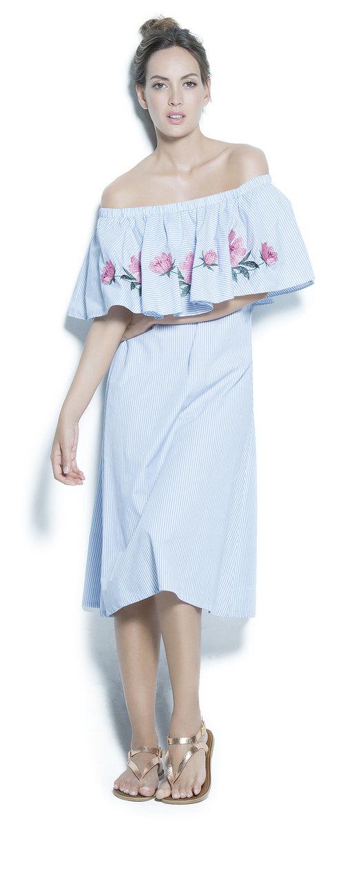 2017 Estivo Swimwear - Off The Shoulder Embroidered Dress Cu030l/sol/09