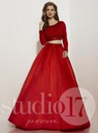 Studio 17 - Classy Two Piece Long Sleeve Ballgown 12611