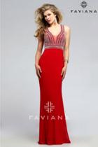 Faviana - Eye-catching Jersey Dress With Plunging Neckline S7805
