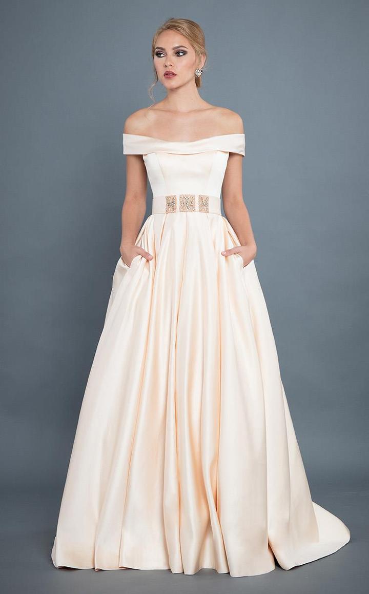 Rachel Allan Couture - 8306 Off-shoulder Matte Satin Ballgown
