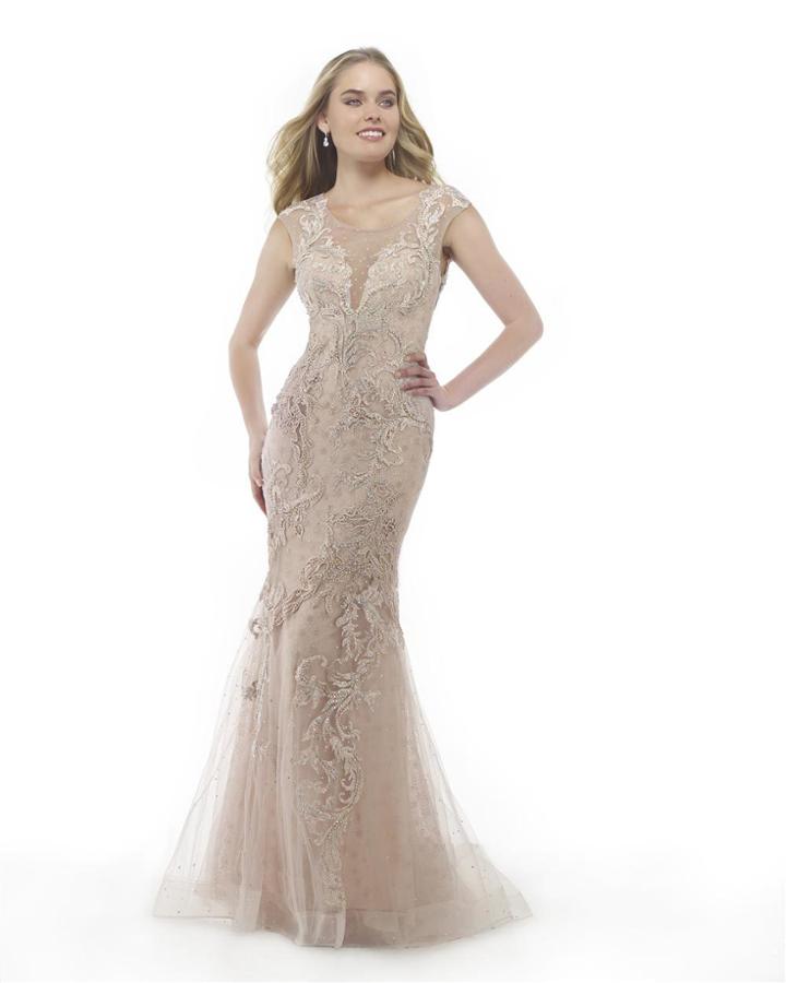 Morrell Maxie - 15874 Cap Sleeve Illusion Mermaid Gown