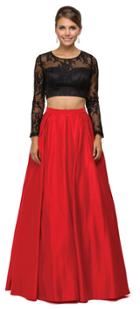 Dancing Queen - 9445 Two-piece Long-sleeved Lace Evening Gown