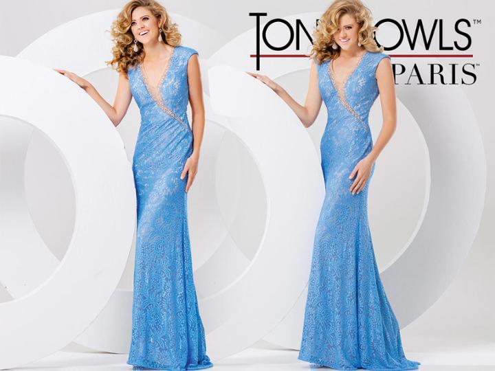 Paris Prom By Mon Cheri - 115712 Long Dress In Periwinkle Nude