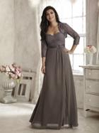 Christina Wu Elegance - 17800 Surplice Lace Bodice High Slit Gown