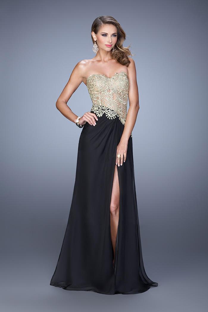 La Femme - 21437 Embroidered Sweetheart Sheath Dress