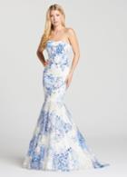 Ellie Wilde - Ew118111 Strapless Floral Print Lace Mermaid Gown