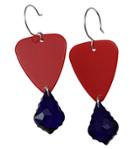 Femme Metale Jewelry - Guitar Pick Earrings Red Blue