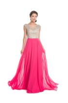 Aspeed - L1659 Bedazzled Illusion Bateau A-line Prom Dress