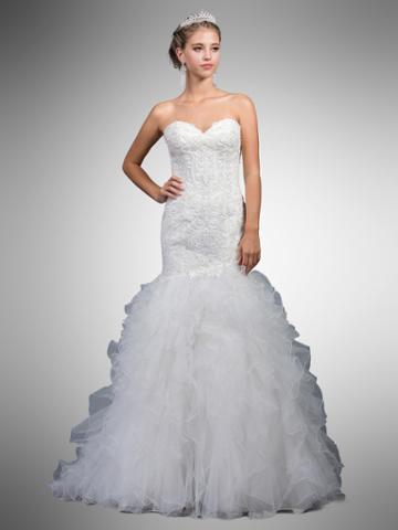 Dancing Queen - 37 Strapless Ruffled Trumpet Bridal Gown