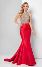 Terani Couture - Breathtaking Beaded Halter Neck Mermaid Dress 1712p2457