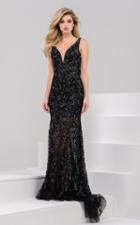 Jovani - 32369 Beaded Plunging V Neck Evening Gown