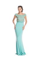 Aspeed - L1641 Bedazzled Bateau Fitted Prom Dress